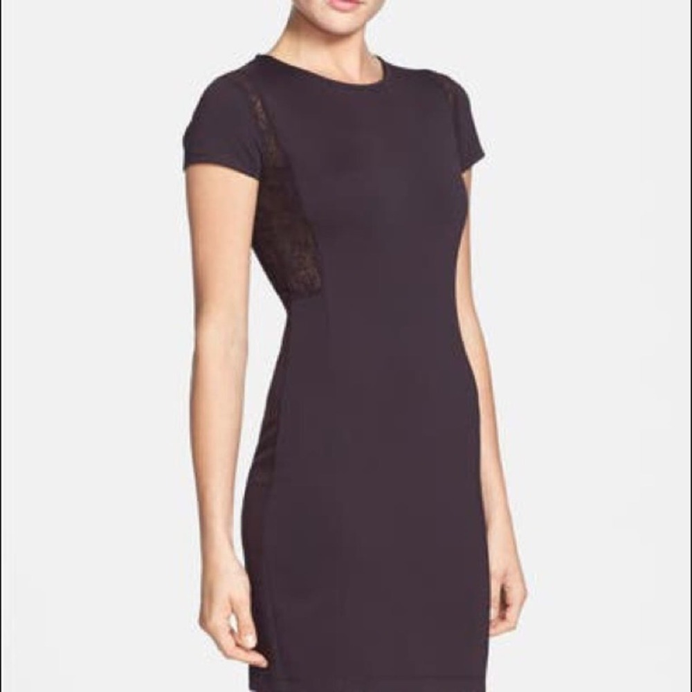 Black Swan Loren Lace Inset Sheath Dress Black